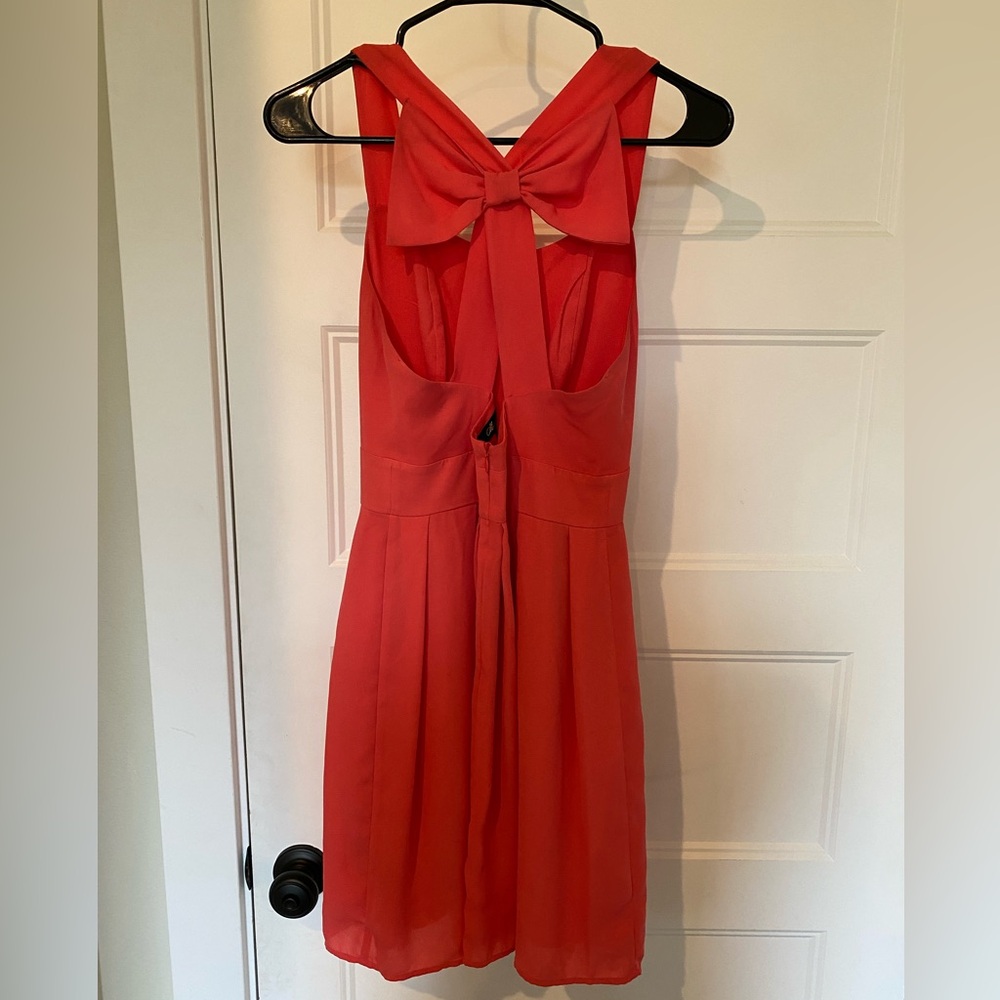 Coral Dress with Bow Back Design size S